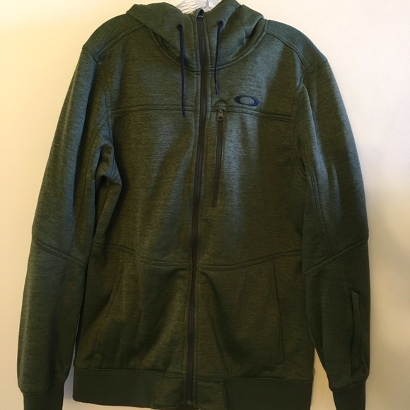 Oakley zipup hooded green jacket, good condition - Picture 1 of 11